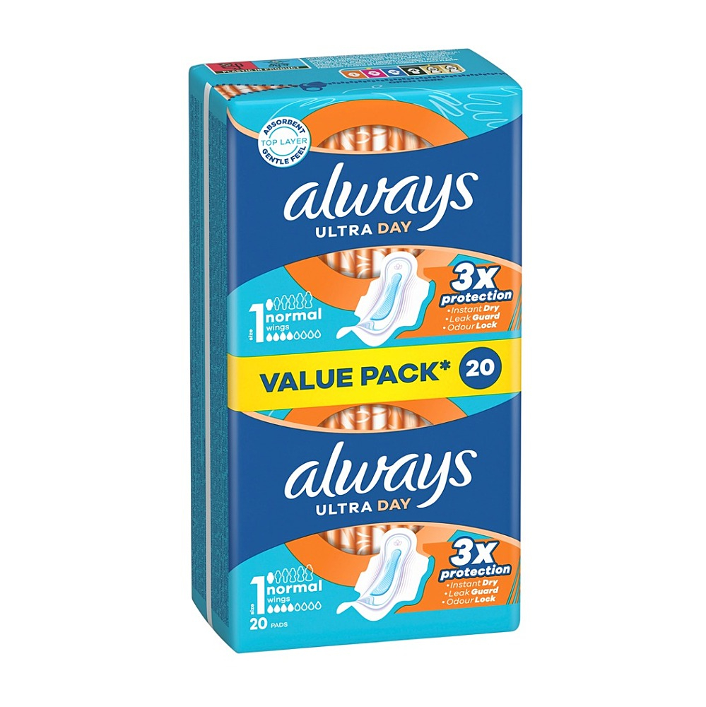 ALWAYS  Ultra Normal Plus Duo vel.1 Hygienické vložky s křidélky 20 ks