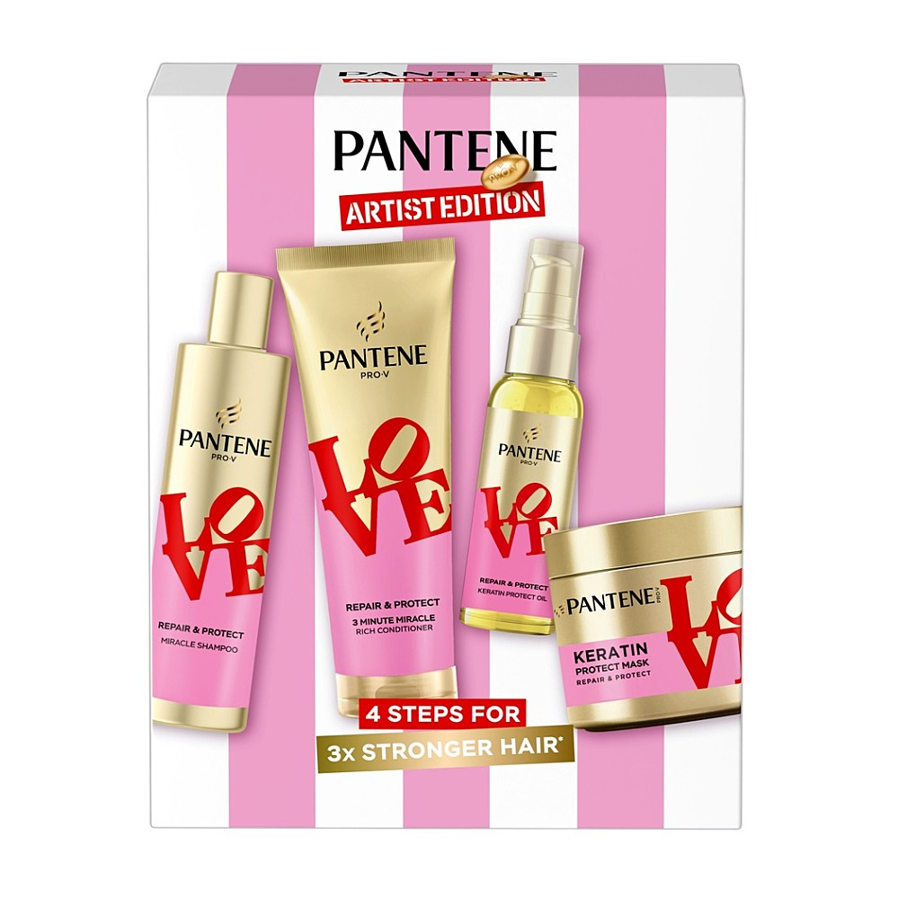 PANTENE Vánoční kazeta Love šampón + balzám + maska + olej na vlasy