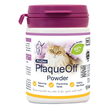 PRODEN PlaqueOff™ Powder Cat 40 g (Veterinární doplňky stravy na zubní plak pro kočky)