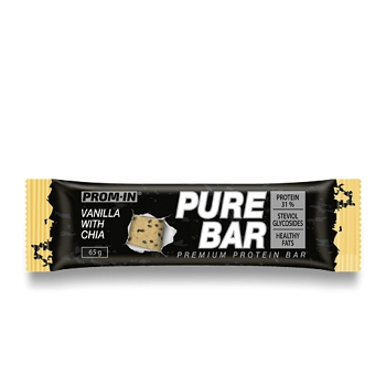 PROM-IN Essential Pure bar proteinová tyčinka vanilka s chia 65 g