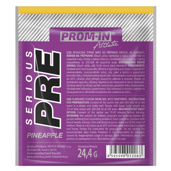 PROM-IN SERIOUS PRE Ananas 24 g (Před tréninkem) - Stimulační, Instantní