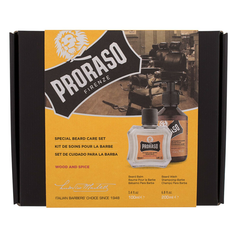 E-shop PRORASO Wood & Spice Šampon na vousy 200 ml + balzám na vousy 100 ml Dárkové balení
