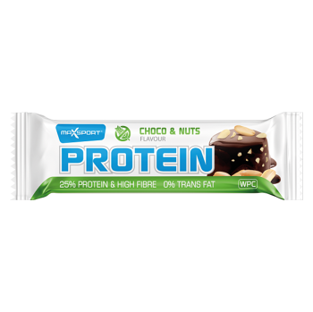 MAXSPORT Proteinová tyčinka s příchutí čokolády a oříšků 60 g