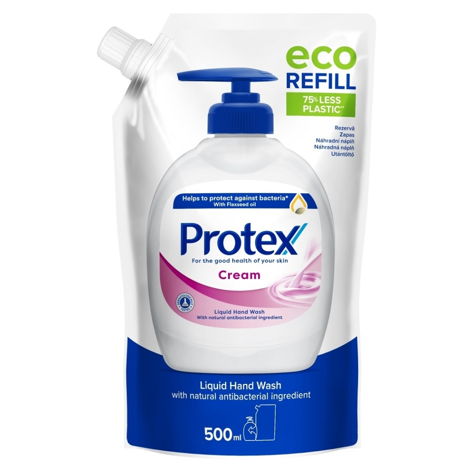 PROTEX Cream tekuté mýdlo s přirozenou antibakteriální ochranou náhradní náplň 500 ml