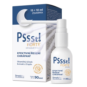 Pssst! FORTE ústní sprej při chrápání 15+10 ml (Dýchání, dýchací cesty) - Přírodní