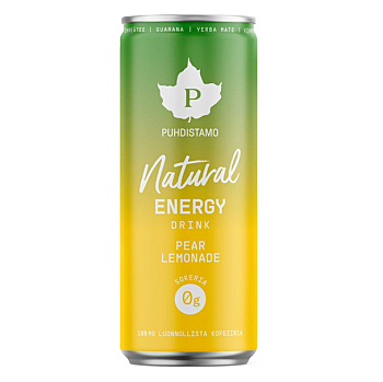 PUHDISTAMO Natural energy drink pear lemonade 330 ml (Energetické nápoje)
