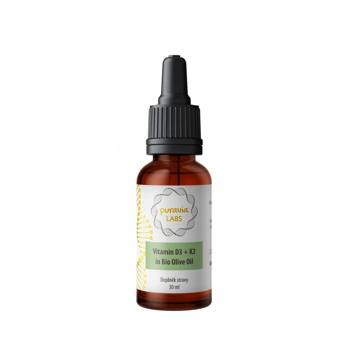 PURAVIA LABS Vitamín D3 + K2 kapky v olivovém oleji BIO 30 ml (Vitamín D) - Vícesložkové