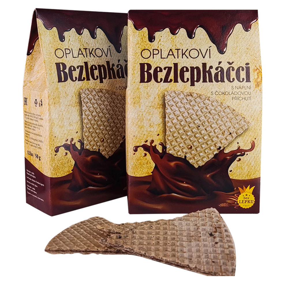 PURAVITA Lázeňské oplatky bezlepkáčci čokoládové 12 kusů