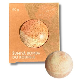 PURE HARMONY Šumivá bomba meruňka 60 g (Šumivé koule do koupele) - Šumivé, Hydratační, Přírodní