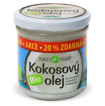 PURITY VISION Bio Kokosový olej panenský ve skle 100+20 ml