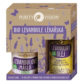 PURITY VISION Levandule BIO Máslo 120ml + olej 100ml Dárková sada (Kosmetické balíčky) - Přírodní