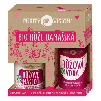 PURITY VISION Omlazující růžová voda 100ml + máslo 120ml Dárková sada (Kosmetické balíčky) - Přírodní
