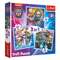 TREFL Puzzle 3v1 Mocná štěňata Paw Patrol The Mighty Movie 2023
