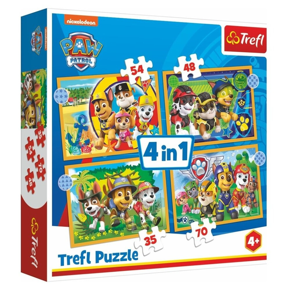 E-shop TREFL Puzzle 4v1 Prázdniny Tlapková Patrola