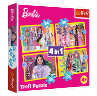 TREFL Puzzle 4v1 Šťastný svět Barbie Mattel 4 ks