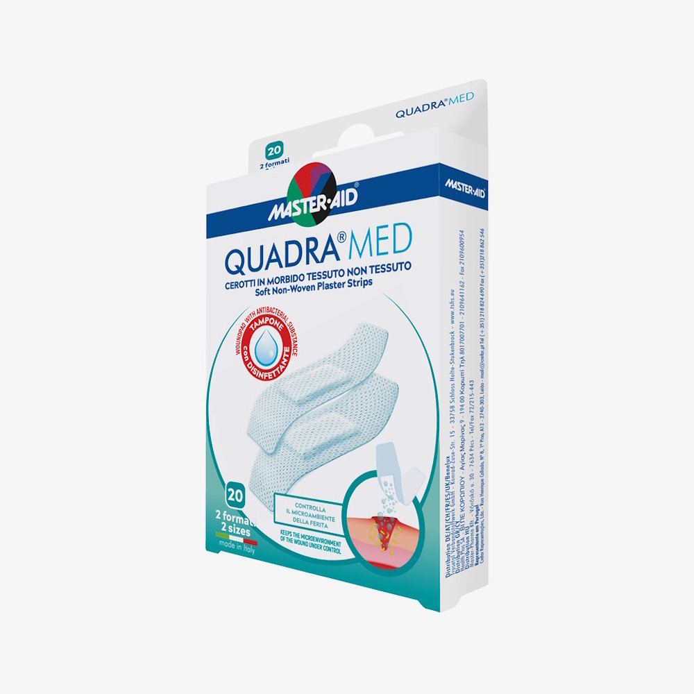 MASTER AID Quadra Med Náplasti jemné 20 kusů 2 velikosti