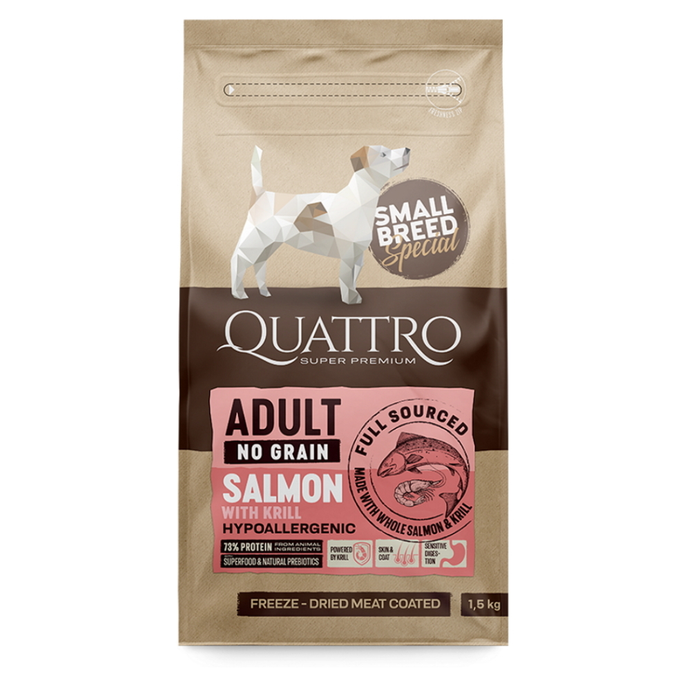 QUATTRO Dry SB Adult Losos & Krill granule pro psy 1 ks, Hmotnost balení: 1,5 kg