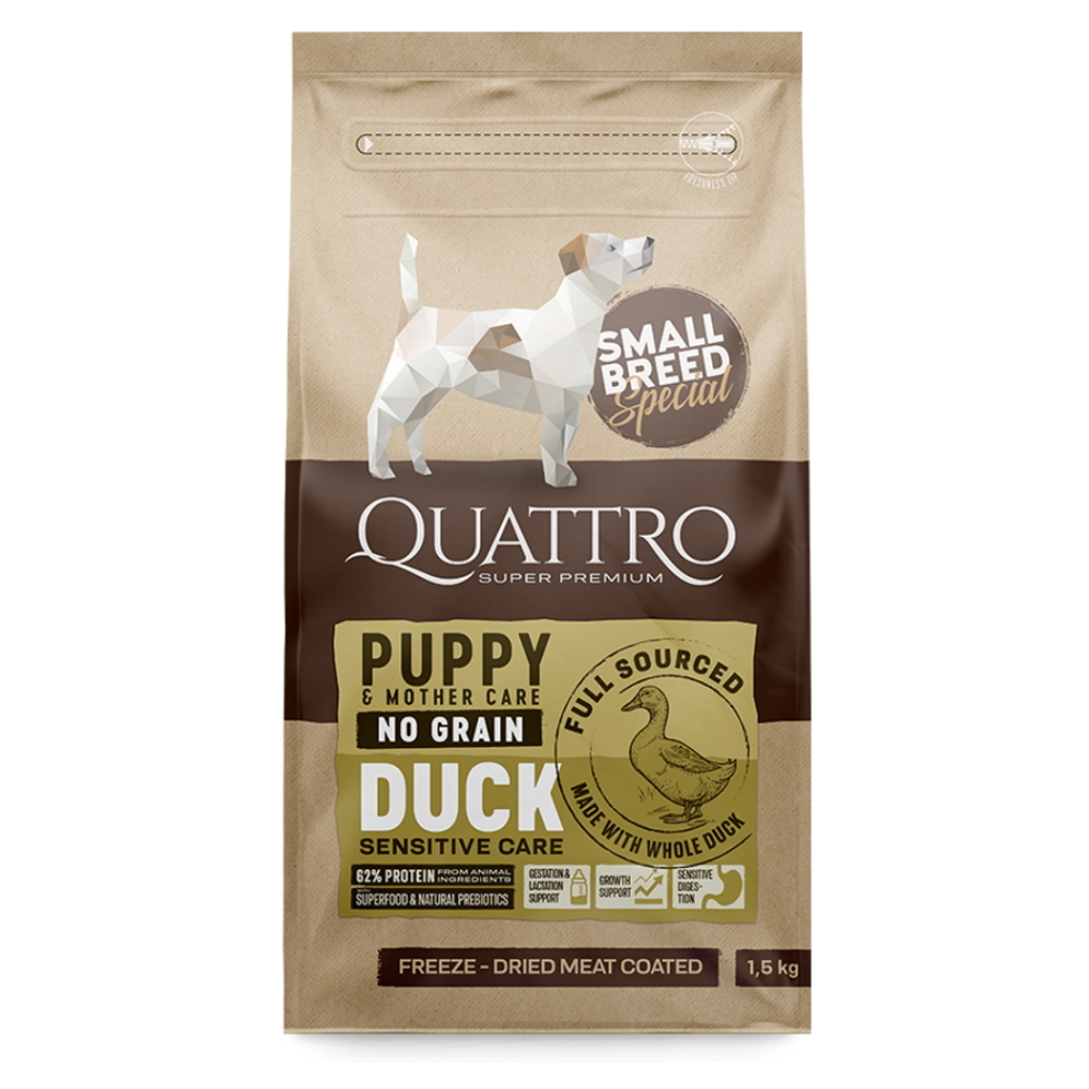 QUATTRO Dry SB Puppy/Mother Kachna granule pro psy 1 ks, Hmotnost balení: 1,5 kg