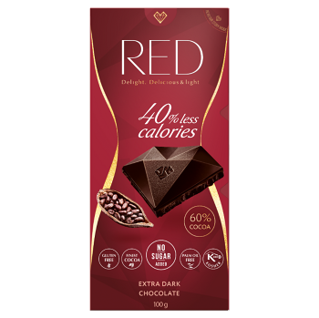 RED Extra hořká čokoláda 60% kakaa bez přidaného cukru 100 g