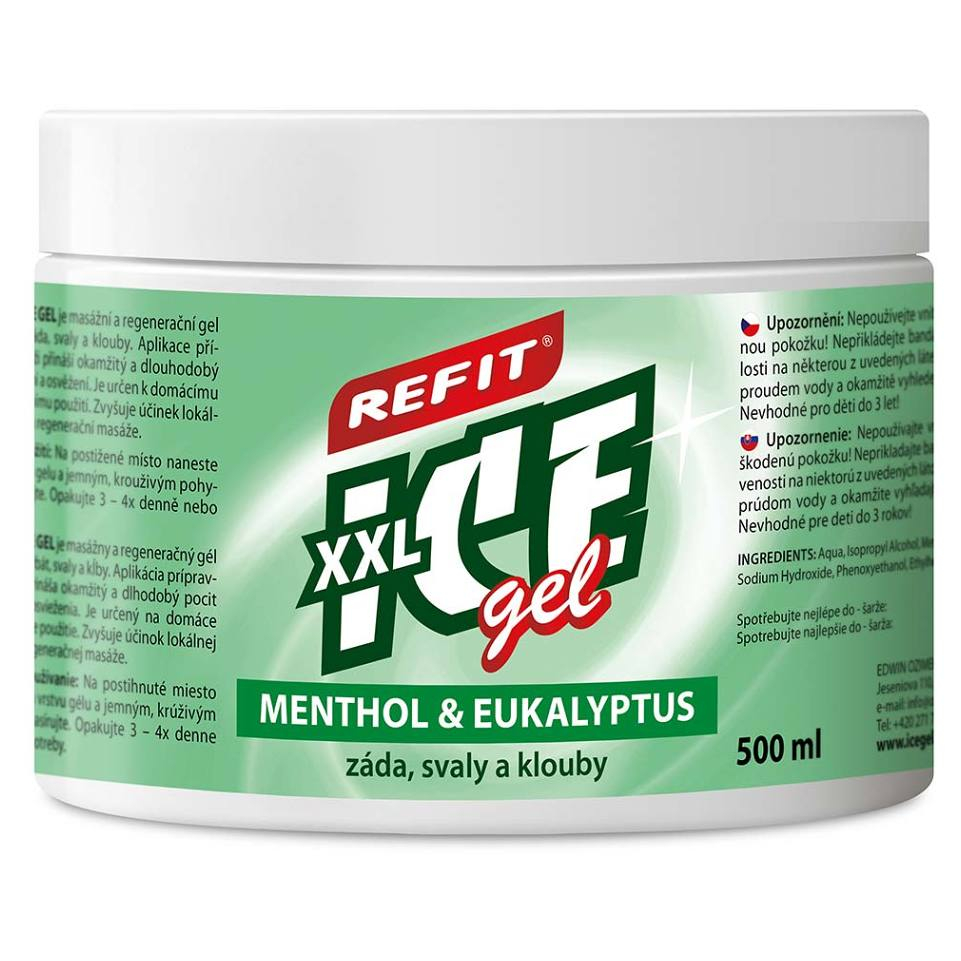 E-shop Refit Ice masážní gel s eukalyptem 500 ml zelený