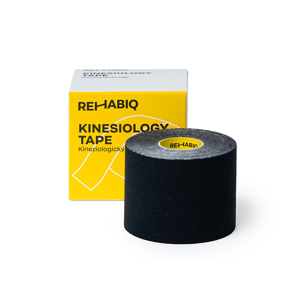 REHABIQ Kinesiology tape tejpovací páska černá 5 cm x 5 m