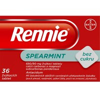 RENNIE&#174; Spearmint bez cukru 36 žvýkacích tablet