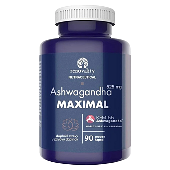 RENOVALITY Ashwagandha Maximal 90 tobolek (Stres) - Jednosložkové, Vícesložkové