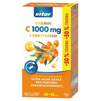 VITAR Premium Vitamin C 1000 mg s rakytníkem 120 tablet