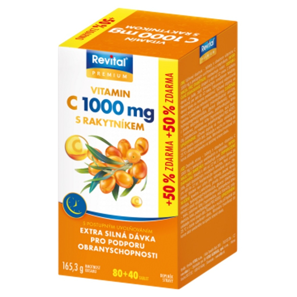 REVITAL Premium Vitamin C 1000 mg s rakytníkem 120 tablet