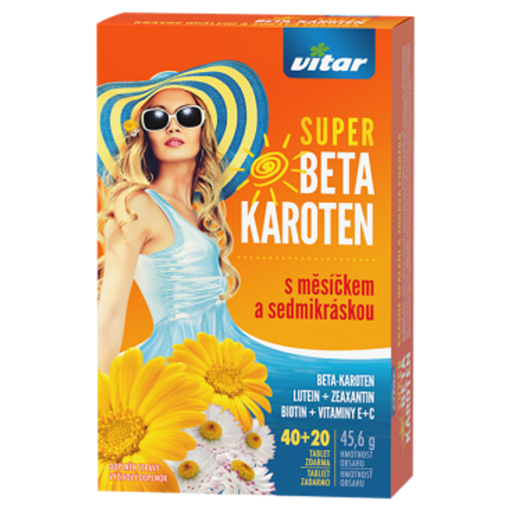 VITAR Super beta-karoten s měsíčkem a sedmikráskou 40+20 tablet