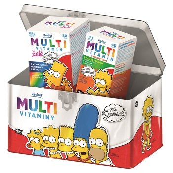 REVITAL The Simpsons Multivitaminy v plechové dóze 50 želé + 45 tablet
