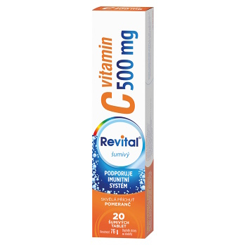 REVITAL Vitamin C 500 mg pomeranč 20 šumivých tablet, poškozený obal