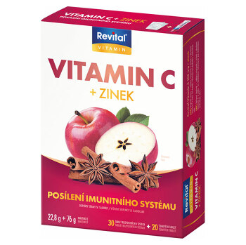 REVITAL Vitamin C + zinek - 20 šumivých tablet+30 tablet