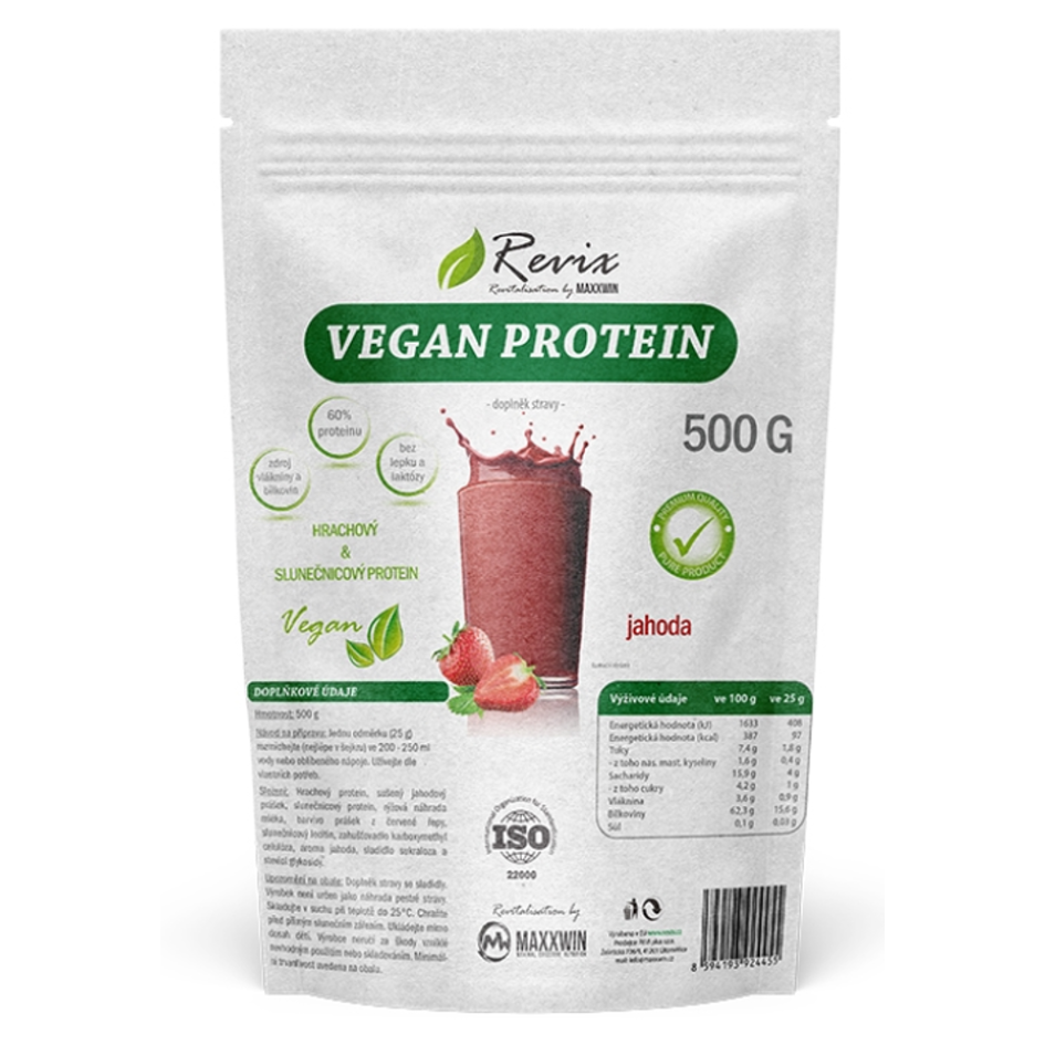 E-shop REVIX Vegan protein příchuť jahoda 500 g