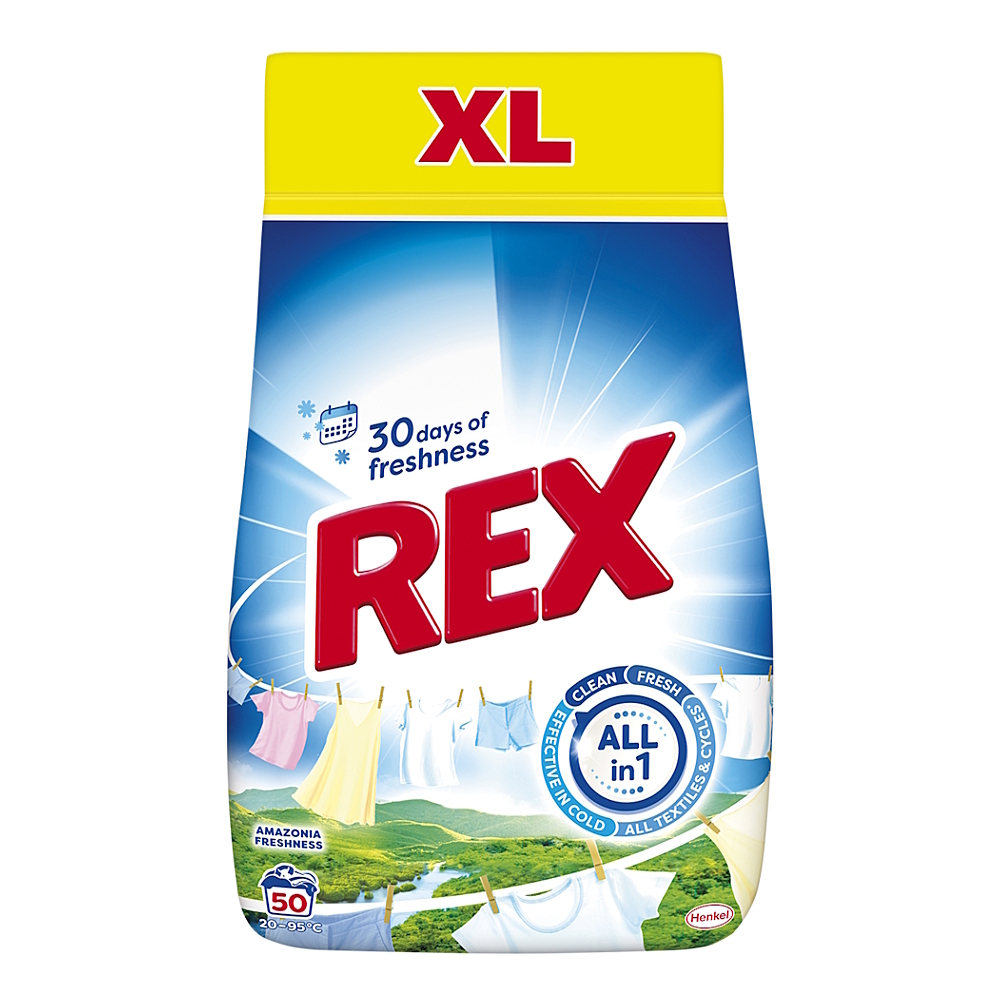 REX Prací prášek Amazonia Freshness 50 praní 2,5 kg