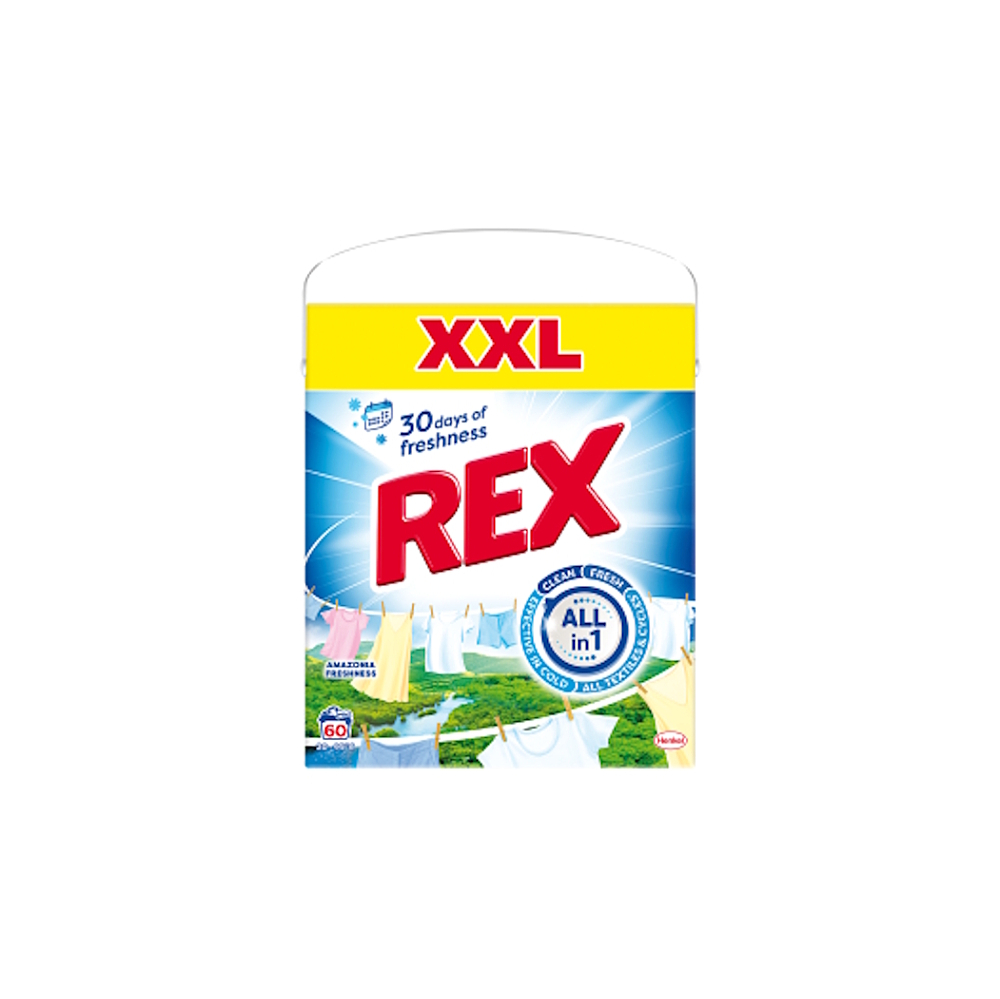 REX Prací prášek Amazonia Freshness Box 60 praní 3,3 kg