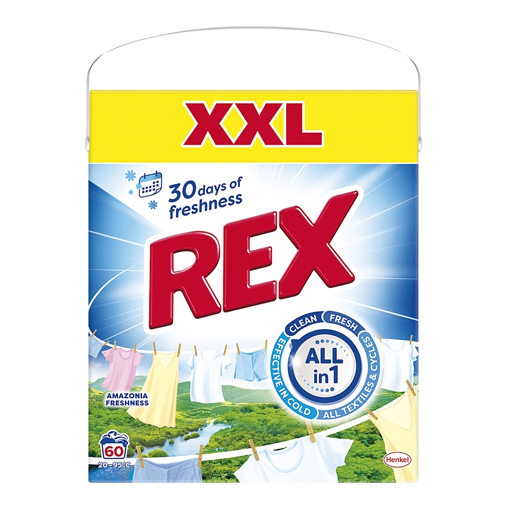 REX Prací prášek Amazonia Freshness Box 60 praní 3,3 kg