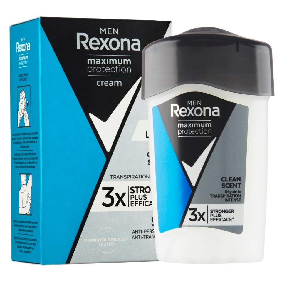REXONA Men Maximum Protection Clean Scent tuhý krémový antiperspirant pro muže 45 ml