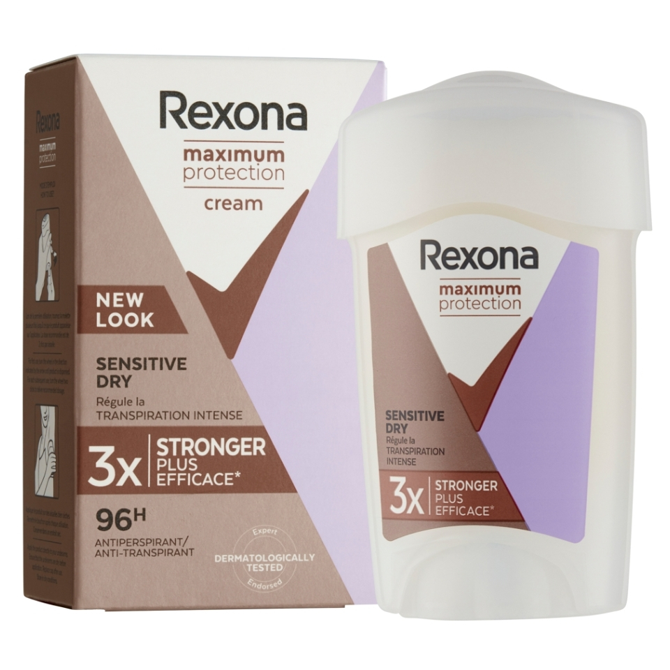 Levně REXONA Sensitive Dry tuhý krémový antiperspirant pro ženy 45 ml