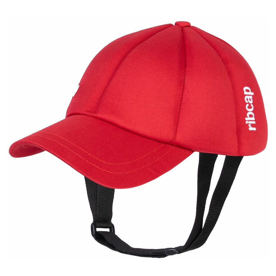 Levně RIBCAP Baseball cap ochranná helmička s řemínkem red L/XL