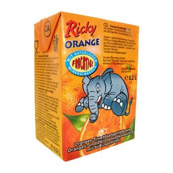 RICKY pomerančový nápoj 20 % 200 ml tetrapack + brčko