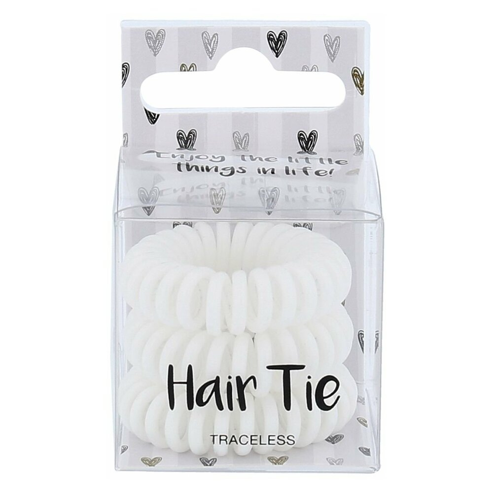 E-shop 2K Hair Tie Gumička na vlasy White 3 ks