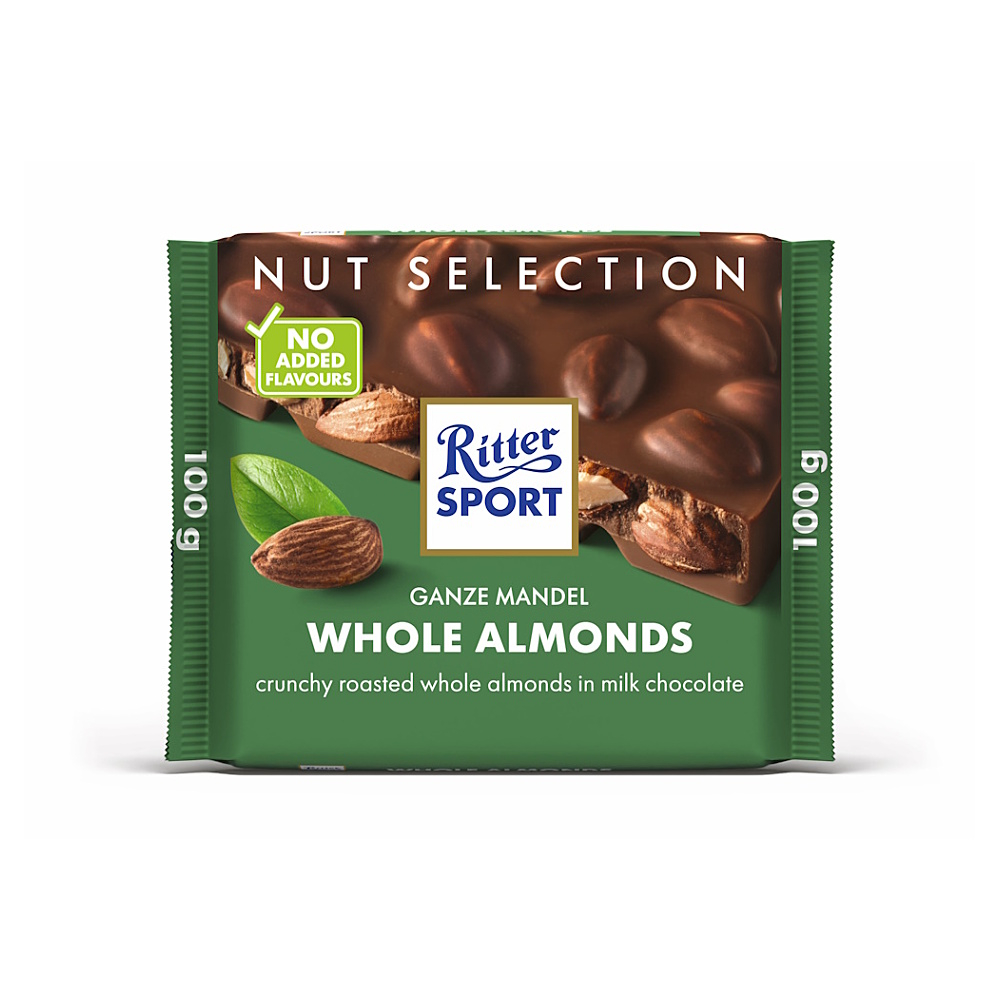 RITTER SPORT Mléčná čokoláda celé mandle 100 g