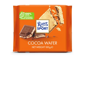 RITTER SPORT Mléčná čokoláda s oplatkou 100 g (Čokolády) - Mléčné