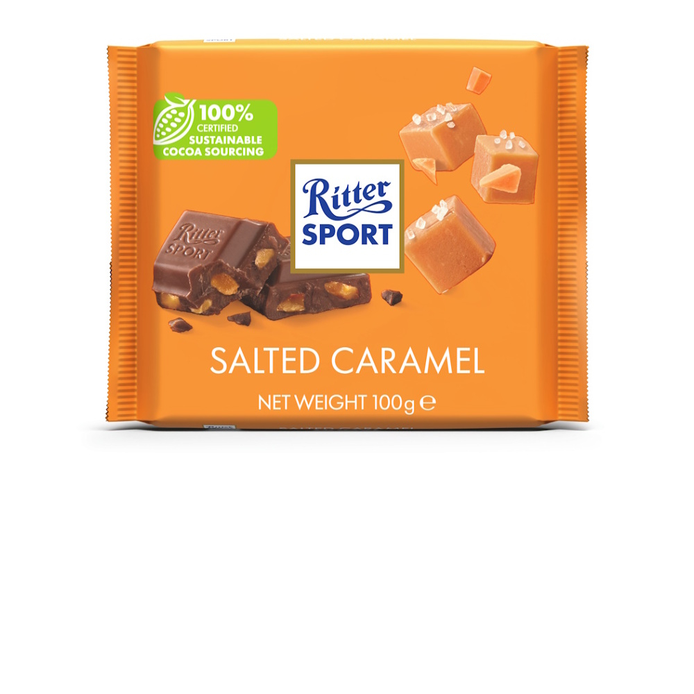 RITTER SPORT Mléčná čokoláda se slaným karamelem 100 g