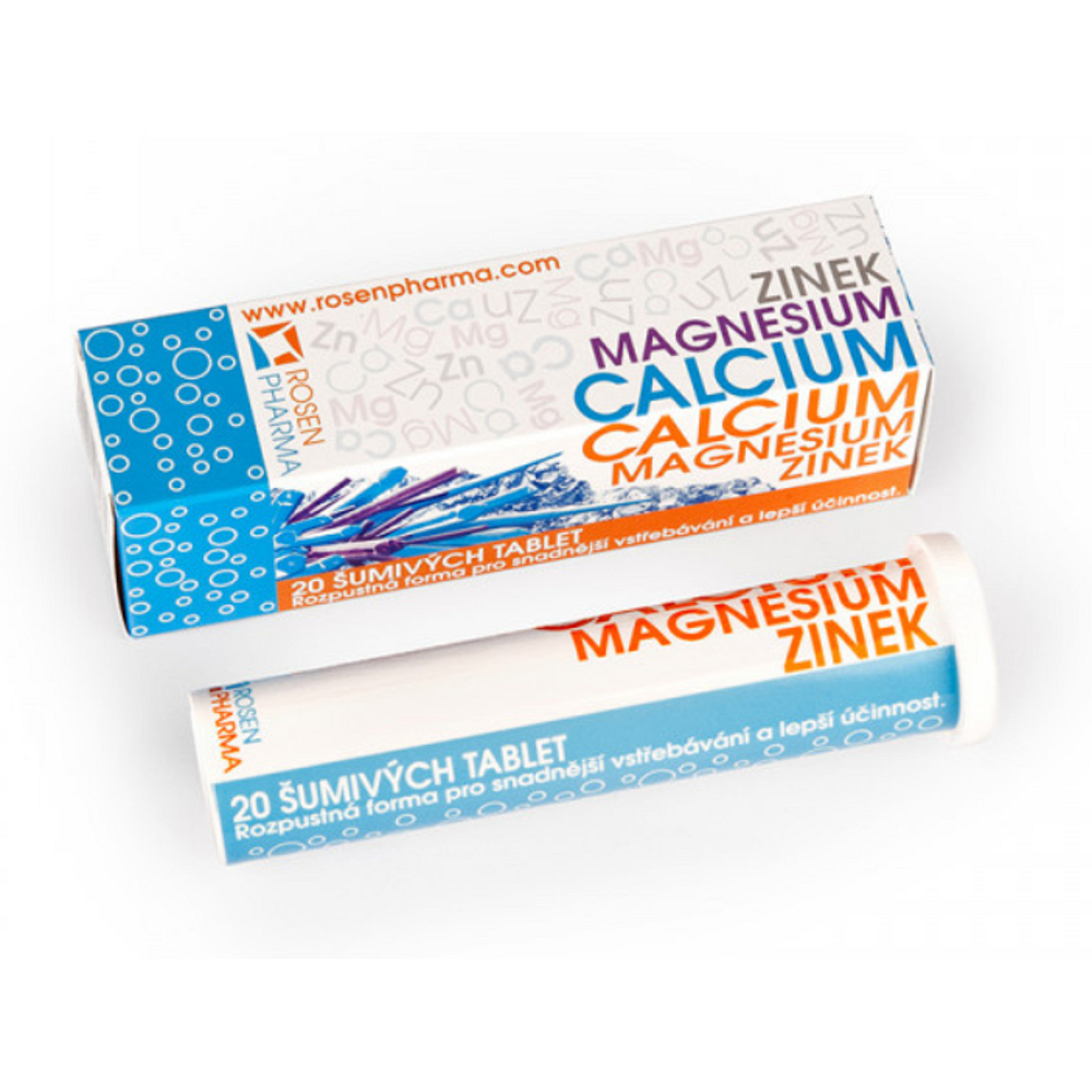 Levně ROSEN PHARMA Calcium Magnesium Zinek 20 šumivých tablet