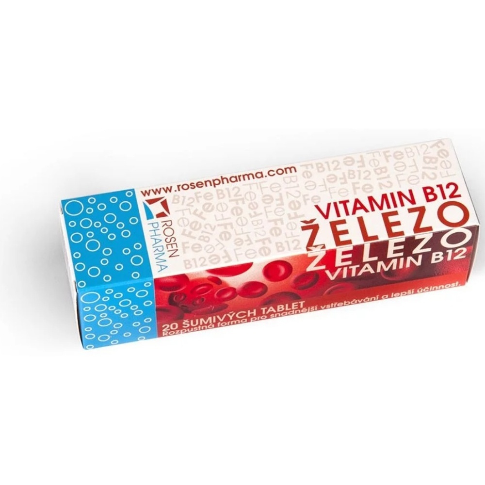 E-shop ROSEN PHARMA Železo + vitamin B12 20 šumivých tablet