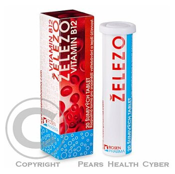 Rosen Železo+B12 tbl.eff.20 poškozený obal (Poškozené zboží)