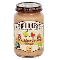 RUDOLFS Bio jablko, jahody, sušenky, smetana 6m+ 190 g