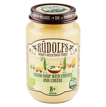 RUDOLFS Bio krémová polévka s kuřecím masem 8m+ 190 g